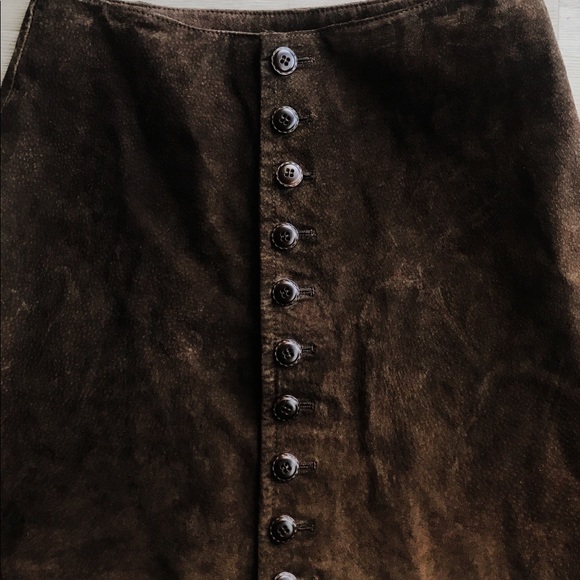 Express Vintage Leather Suede Skirt - Picture 2 of 4
